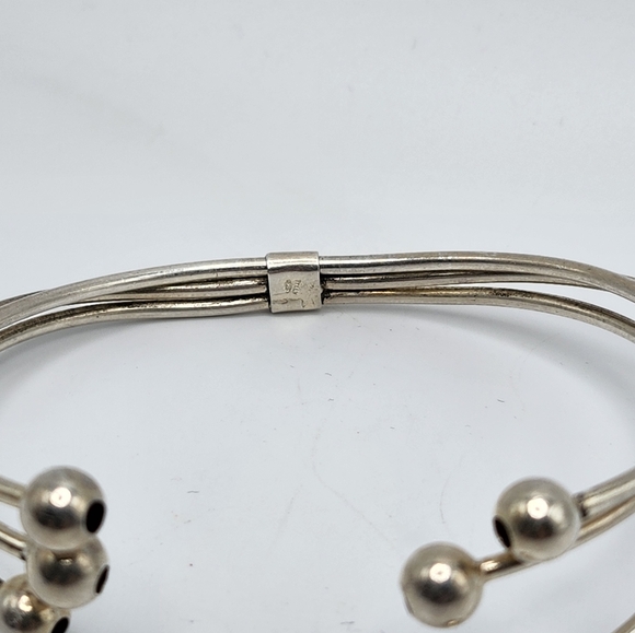 Italy 925 three bracelets trio connected in back Adjustable! STERLING SILVER 3 - Picture 7 of 9